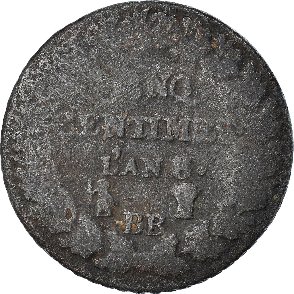 Moeda, França, 5 Centimes, 1799