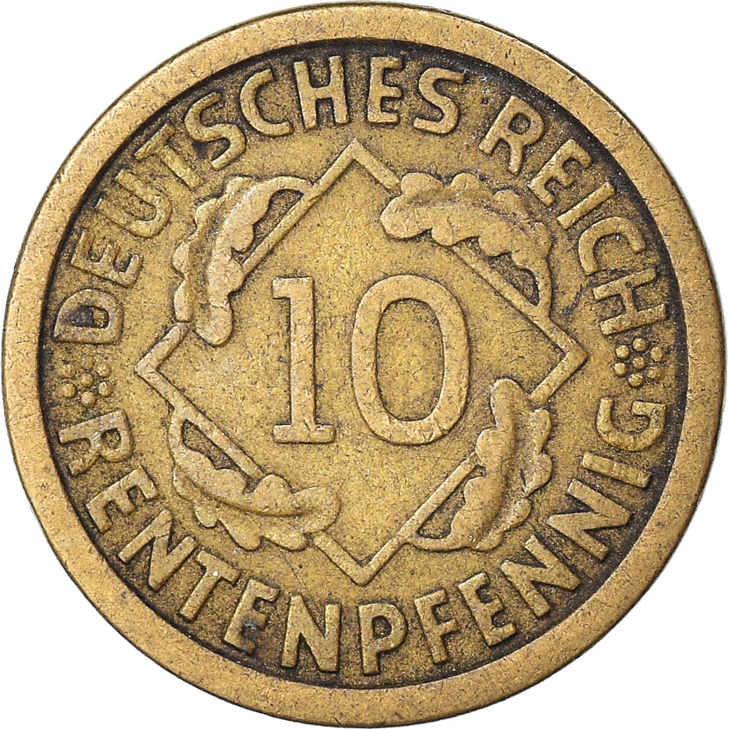 Coin, GERMANY, WEIMAR REPUBLIC, 10 Rentenpfennig, 1923