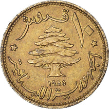Moneda, Líbano, 10 Piastres, 1955