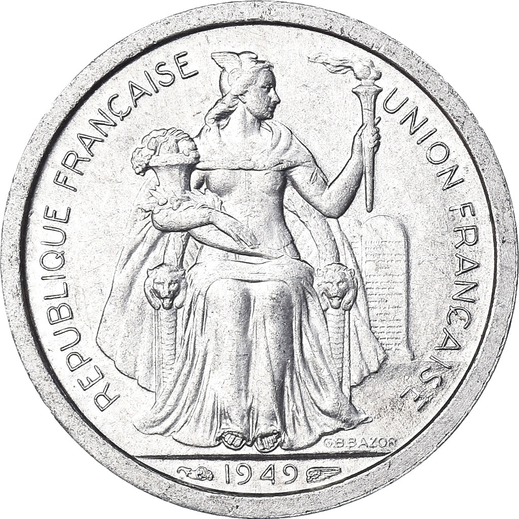 Münze, Neukaledonien, 1 Franc, 1949