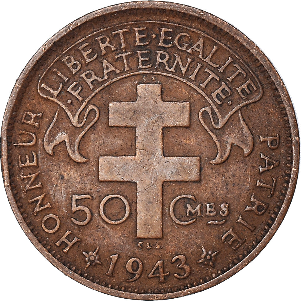 Coin, Cameroon, 50 Centimes, 1943
