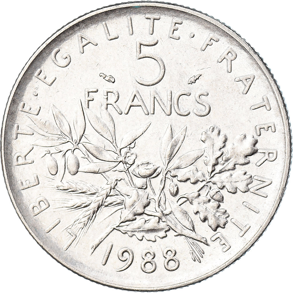 Münze, Frankreich, 5 Francs, 1988
