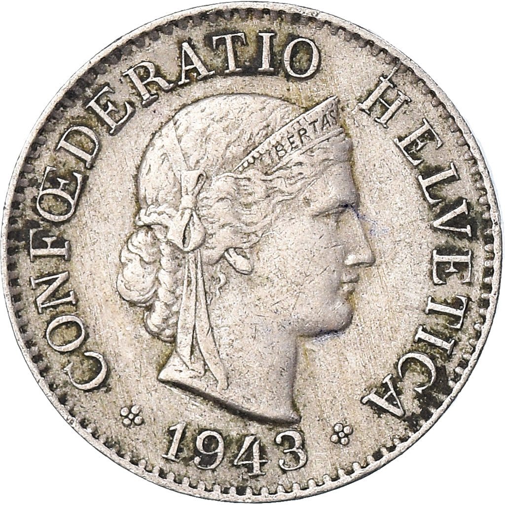 Moeda, Suíça, 5 Rappen, 1943
