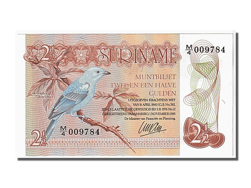 Suriname, 2 1/2 Gulden, 1985, KM #119a, 1960-04-08, UNC(65-70), 009784