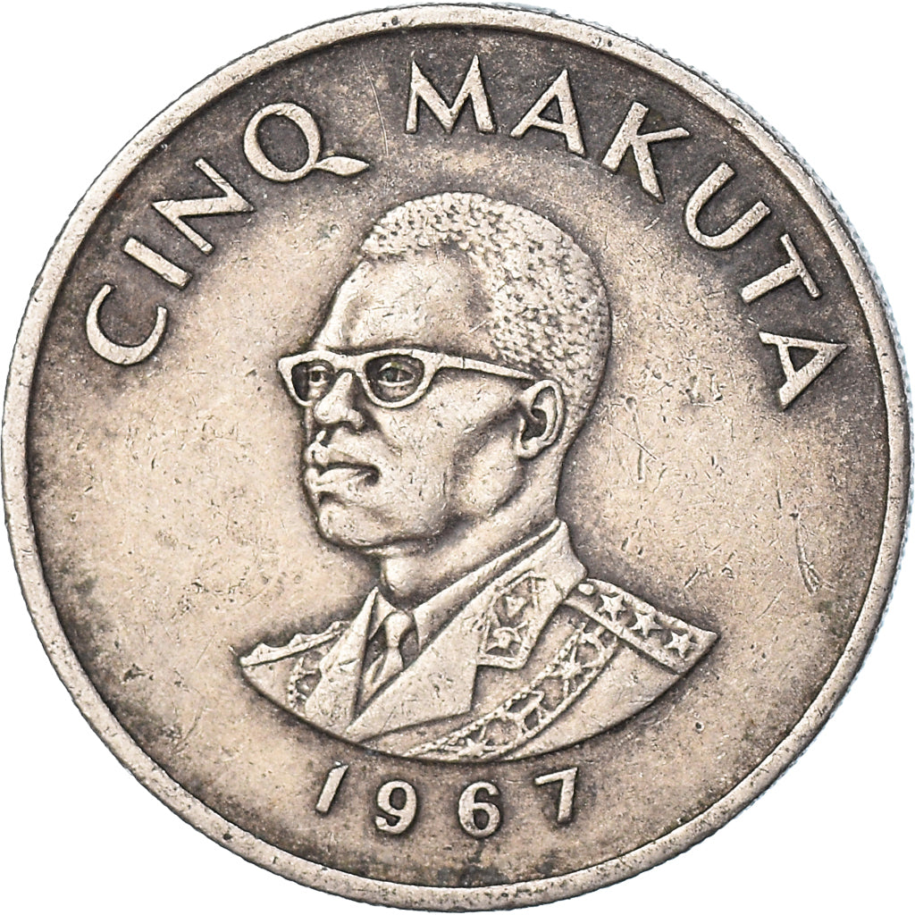Coin, CONGO, DEMOCRATIC REPUBLIC, 5 Makuta, 1967