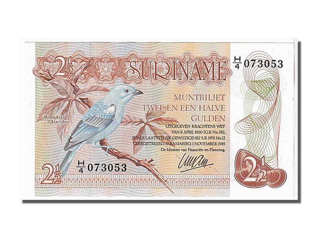 Banknote, Suriname, 2 1/2 Gulden, 1985, 1960-04-08, KM:119a, UNC(65-70)