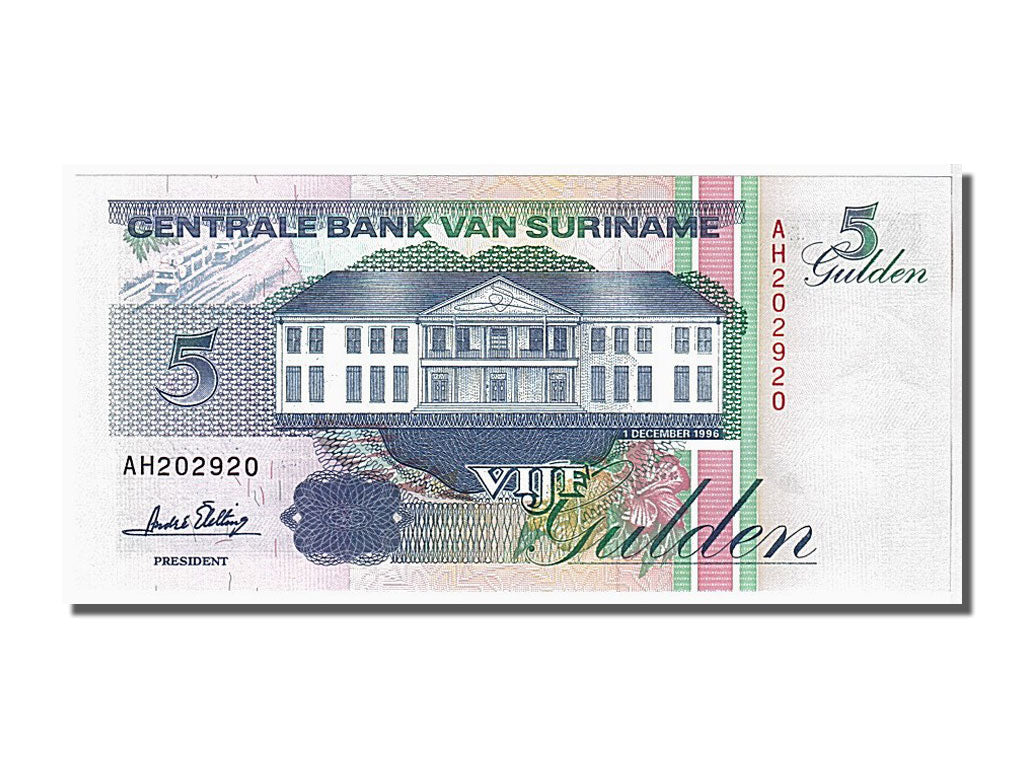 Suriname, 5 Gulden, 1996, KM #136b, 1996-12-01, UNC(65-70), AH202920