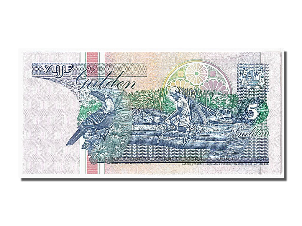 Suriname, 5 Gulden, 1996, KM #136b, 1996-12-01, UNC(65-70), AH202920