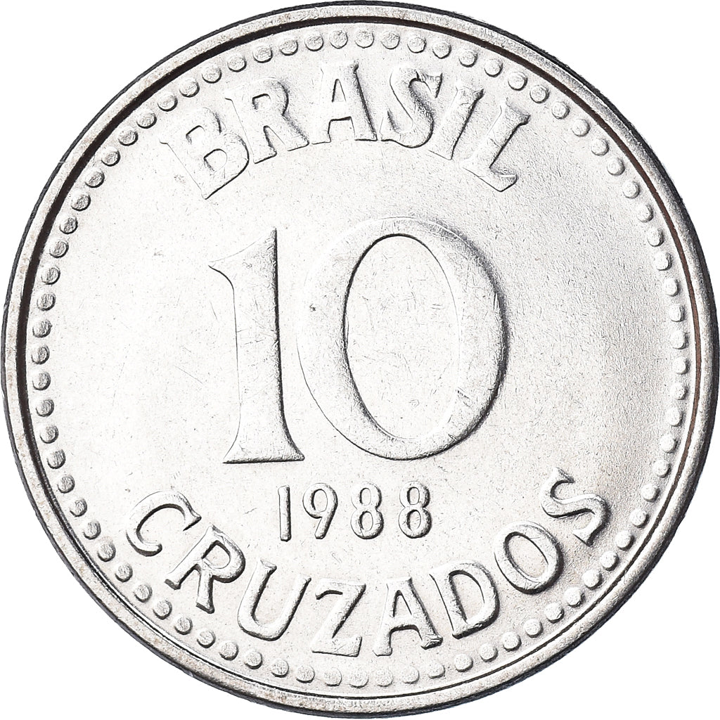 Moneta, Brazylia, 10 Cruzados, 1988