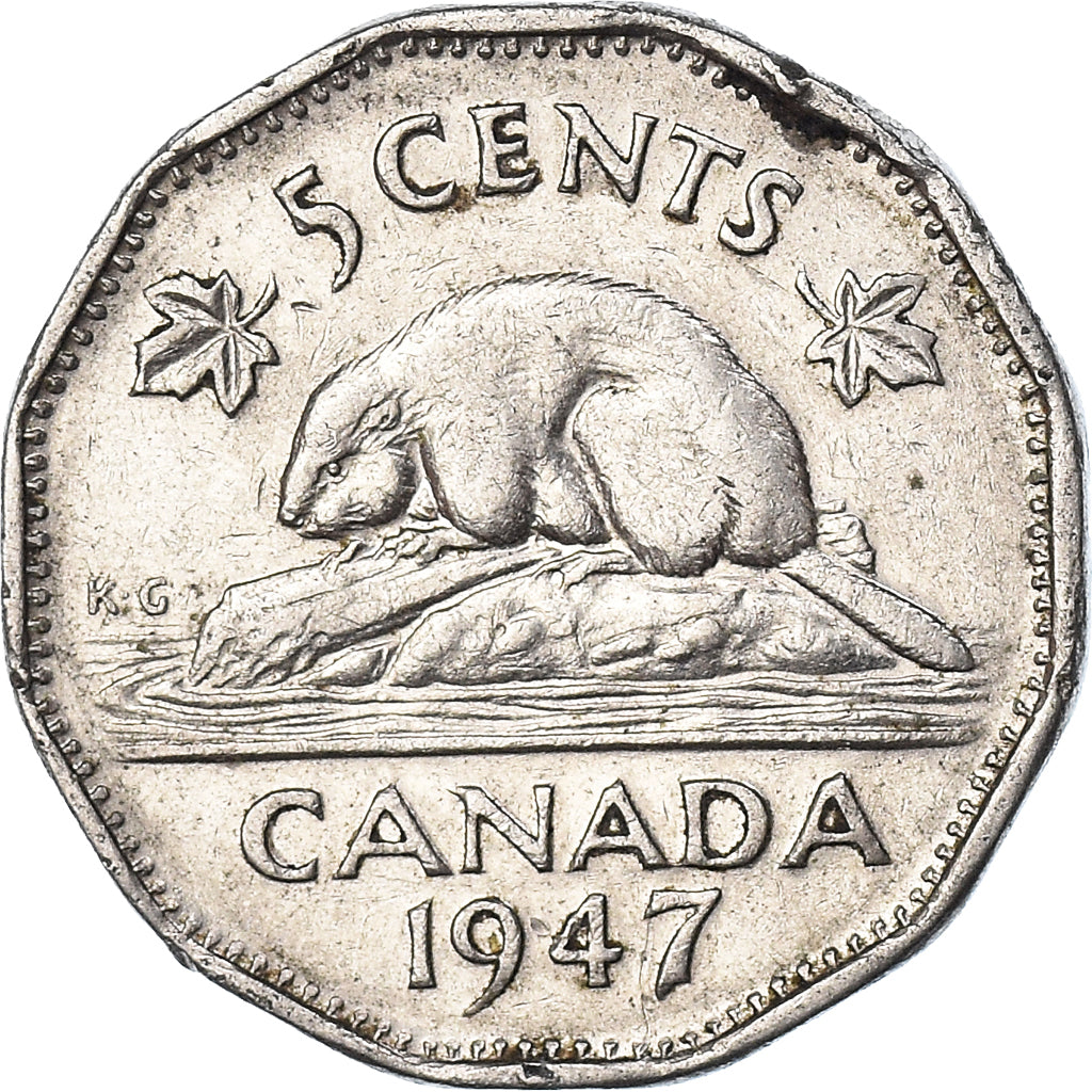 Coin, Canada, 5 Cents, 1947