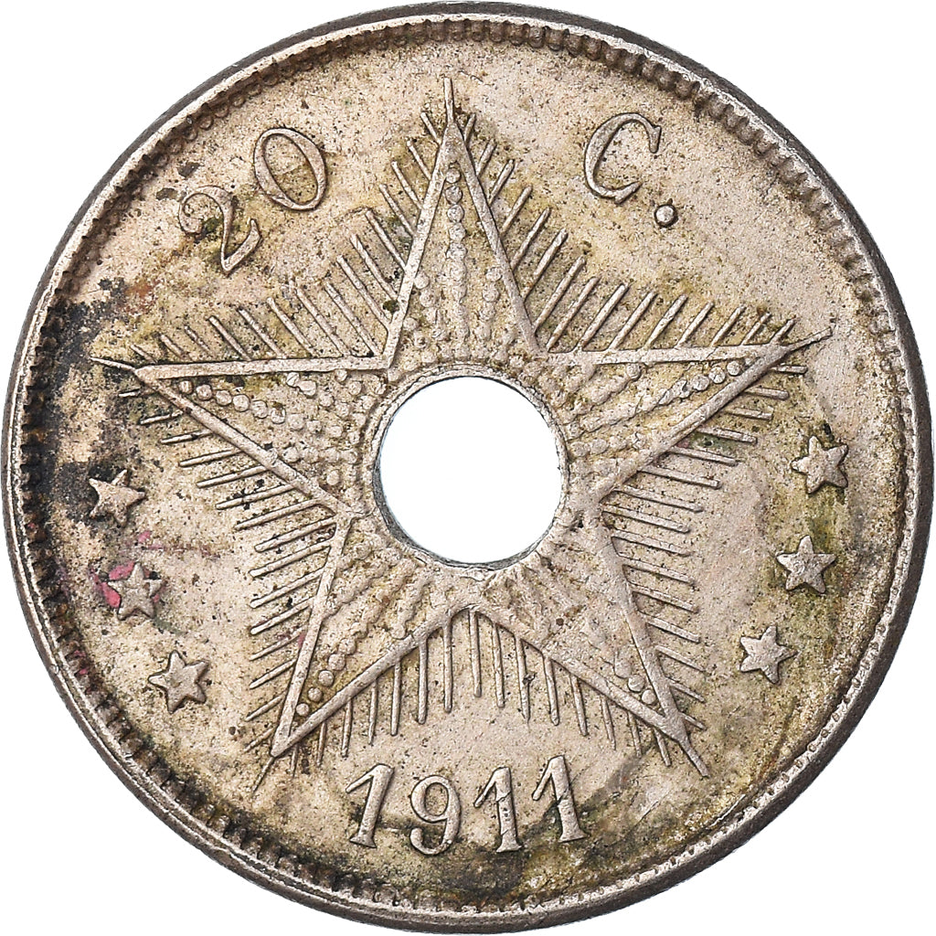 Coin, Belgian Congo, 20 Centimes, 1911