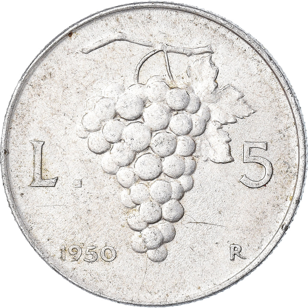 Moneda, Italia, 5 Lire, 1950