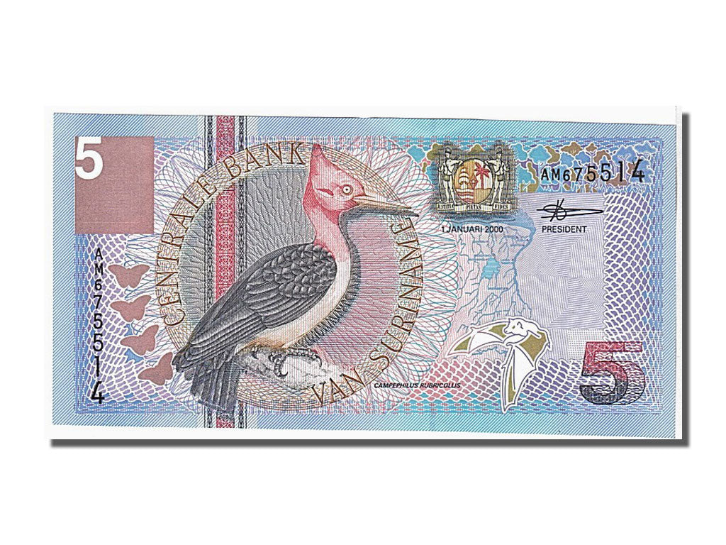 Banknote, Suriname, 5 Gulden, 2000, 2000-01-01, KM:146, UNC(65-70)
