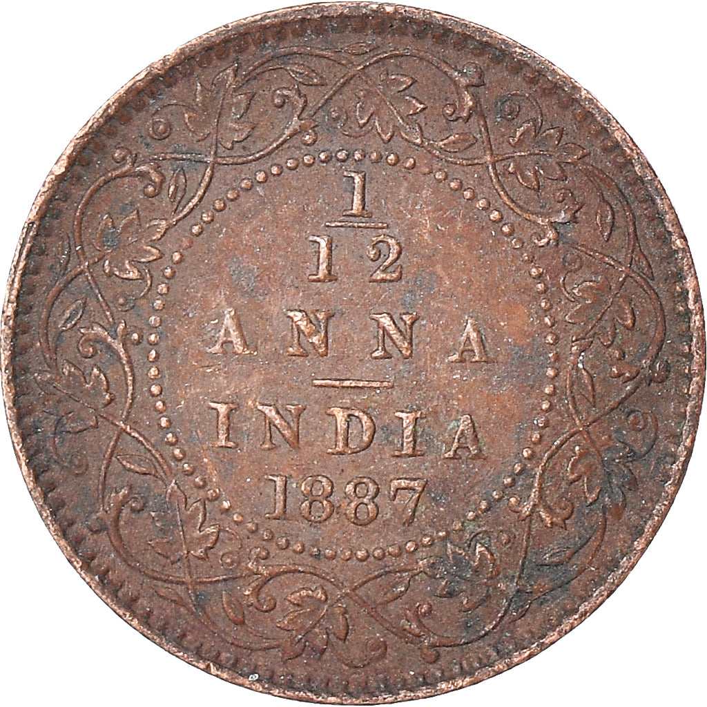Moneda, India, 1/12 Anna, 1887