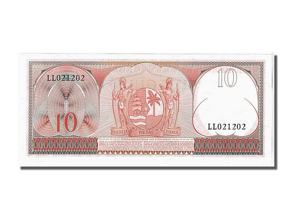 Banknote, Suriname, 10 Gulden, 1963, 1963-09-01, KM:121, UNC(65-70)
