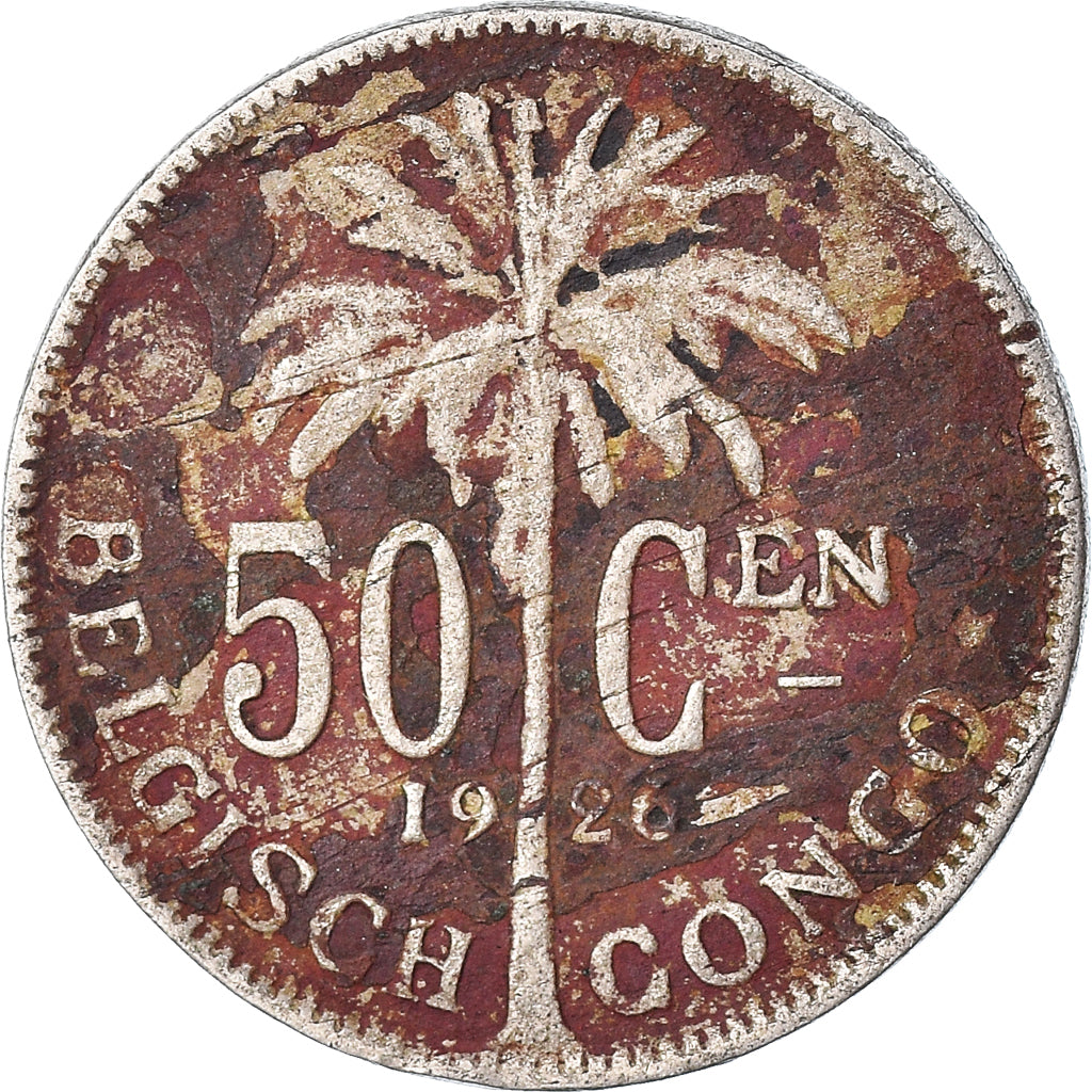 Coin, Belgian Congo, 50 Centimes, 1926