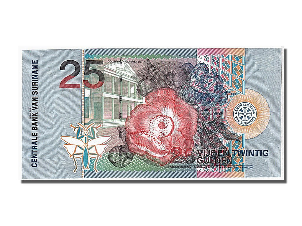 Suriname, 25 Gulden, 2000, KM #148, 2000-01-01, UNC(65-70), AU626514