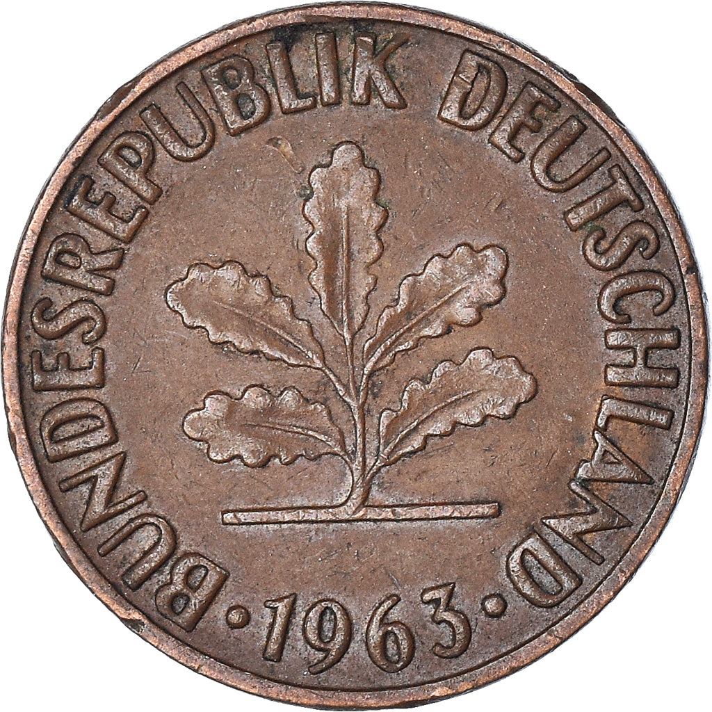 Coin, GERMANY - FEDERAL REPUBLIC, 2 Pfennig, 1963