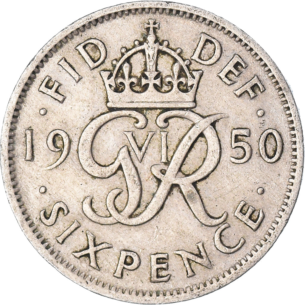 Münze, Großbritannien, 6 Pence, 1950