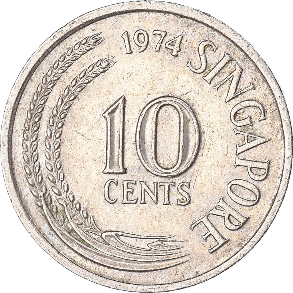 Monnaie, Singapour, 10 Cents, 1974