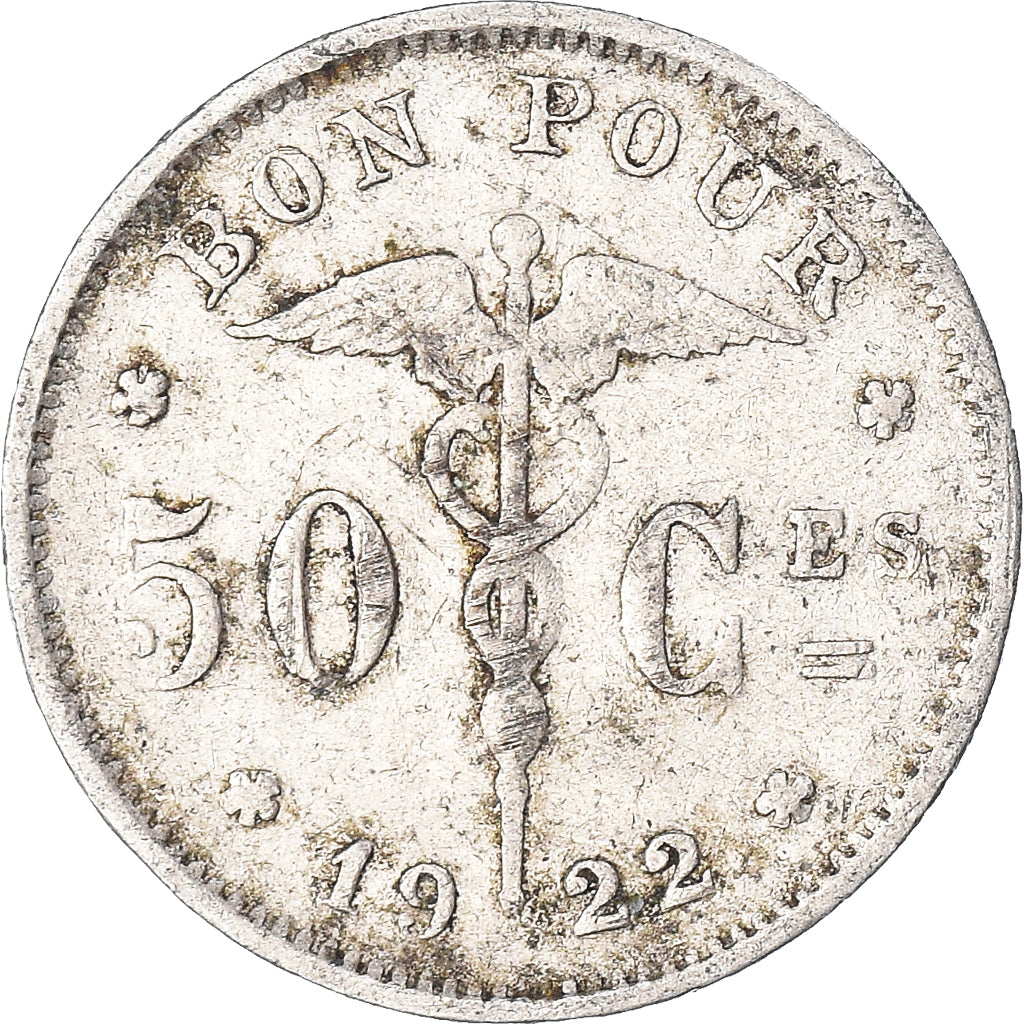 Moneda, Bélgica, 50 Centimes, 1922