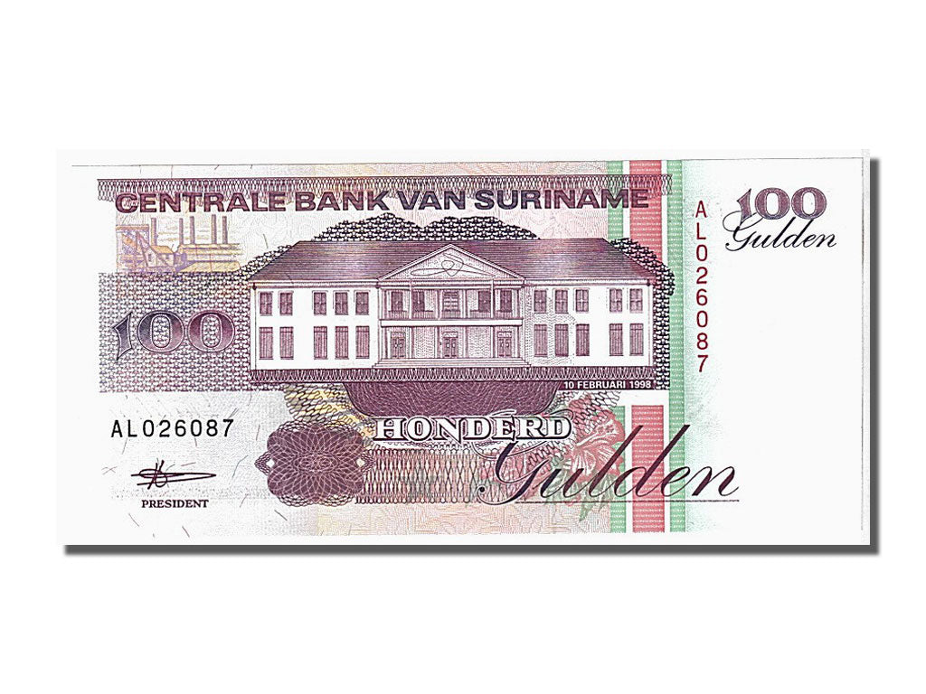 Banknote, Suriname, 100 Gulden, 1998, 1998-02-10, KM:139b, UNC(65-70)