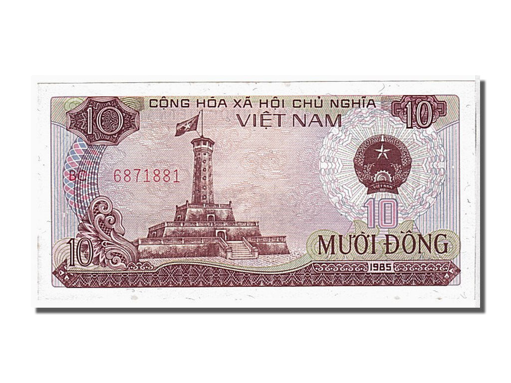 Banconote, Vietnam, 10 D<ox>ng, 1985, FDS