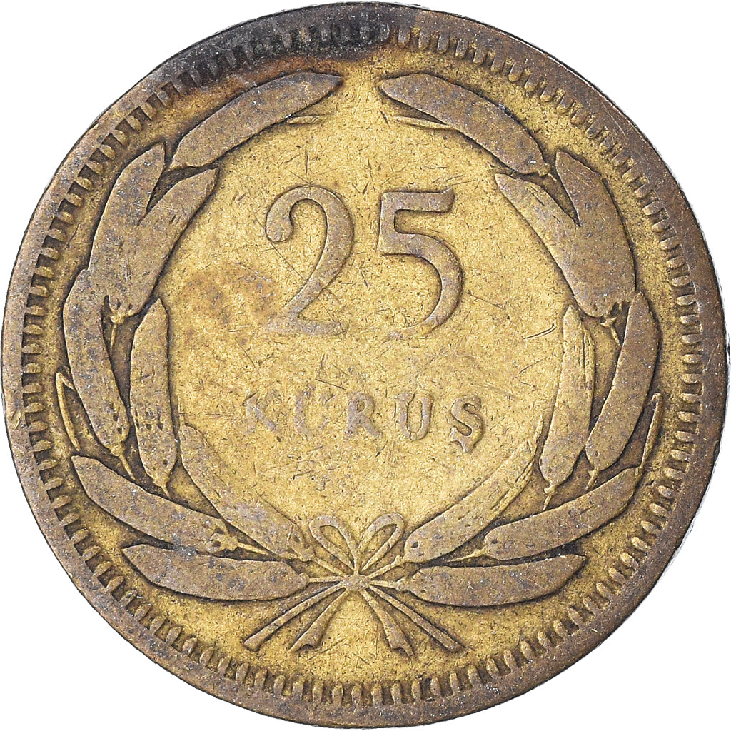 Moneda, Turquía, 25 Kurus, 1956