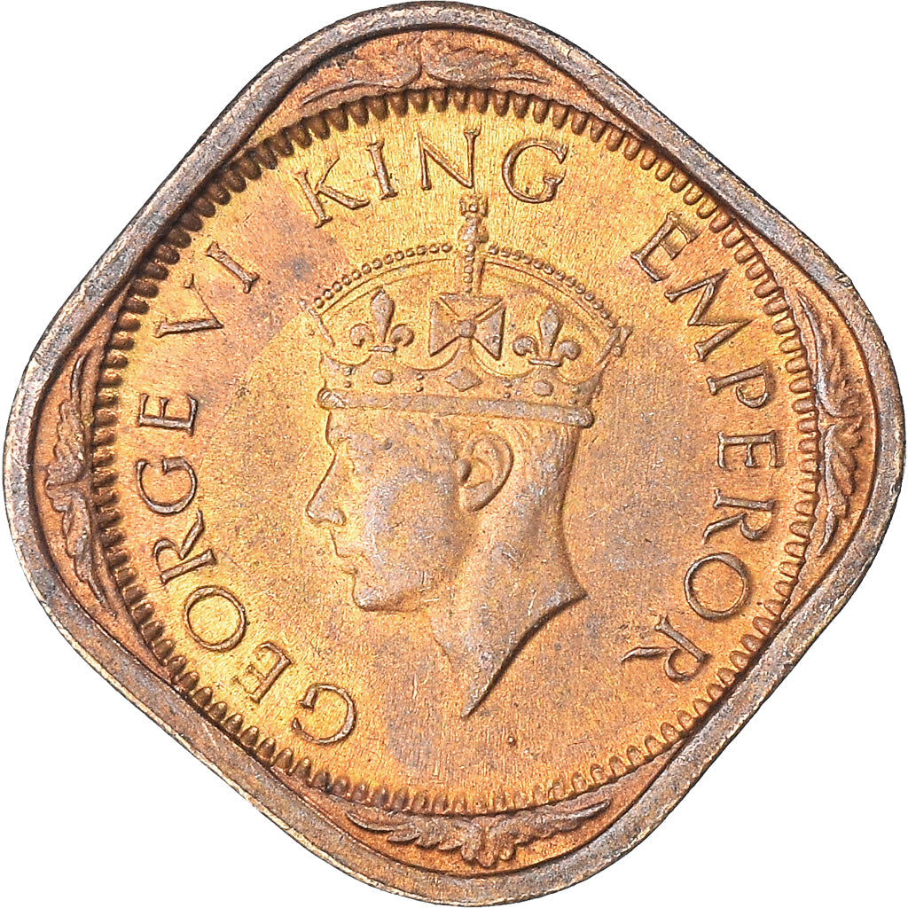 Moneda, INDIA BRITÁNICA, 1/2 Anna, 1942