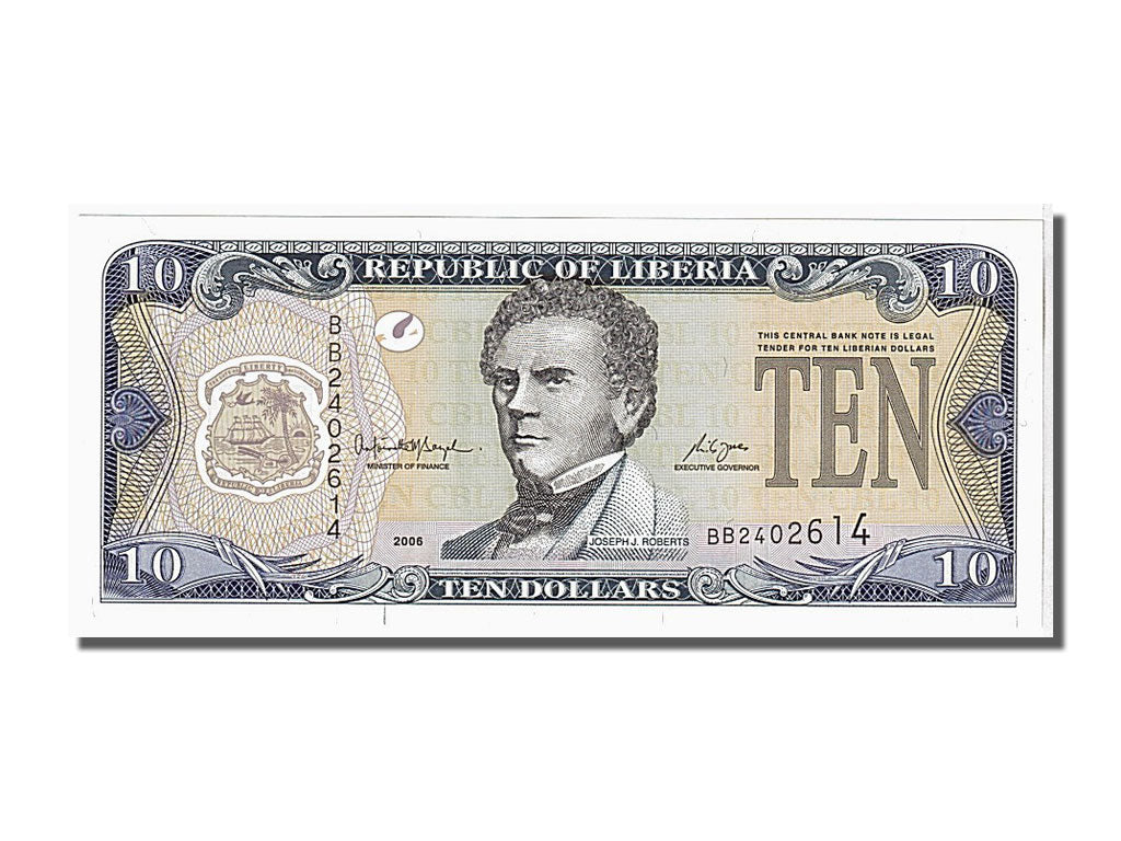 Banconote, Liberia, 10 Dollars, 2006, FDS