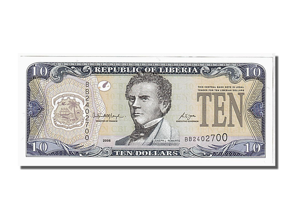 Billet, Liberia, 10 Dollars, 2006, KM:27c, NEUF
