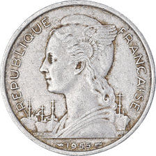 Coin, Réunion, 5 Francs, 1955