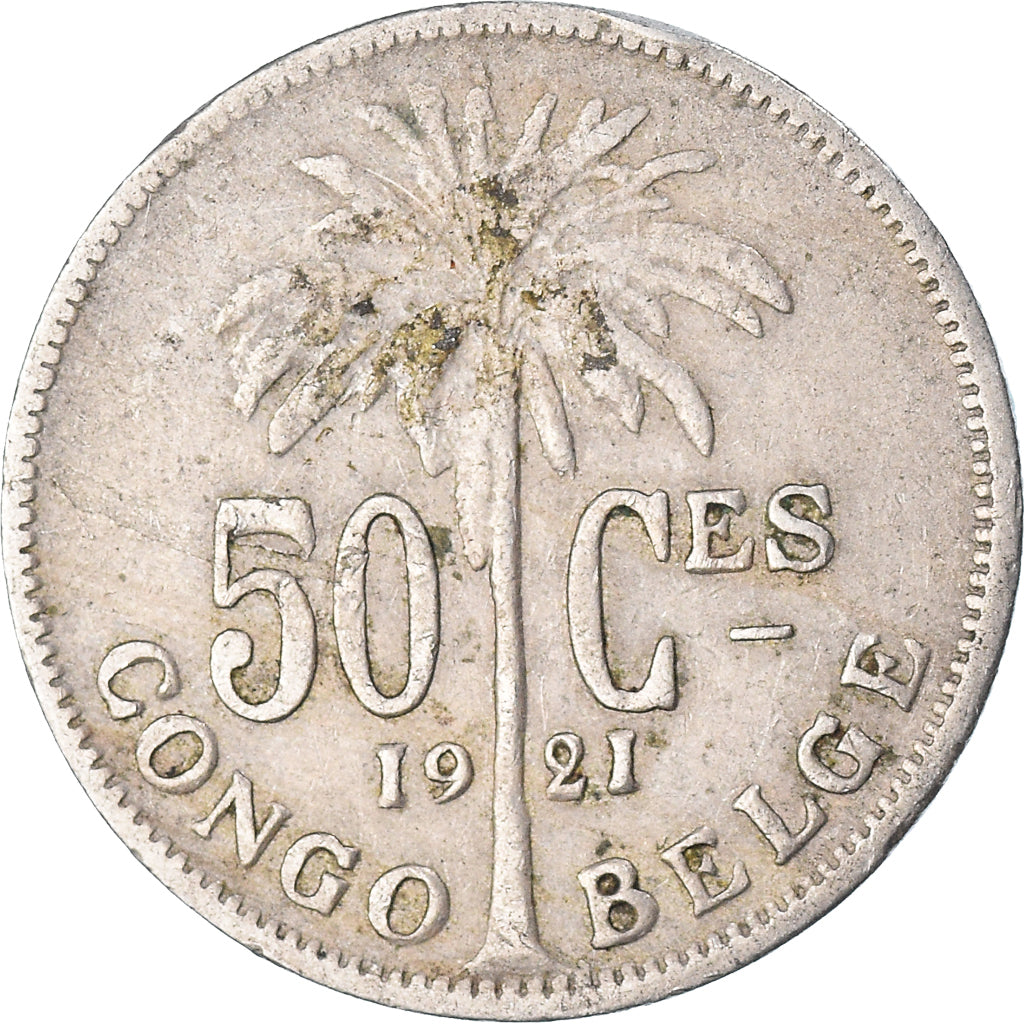 Munten, Belgisch Congo, 50 Centimes, 1921