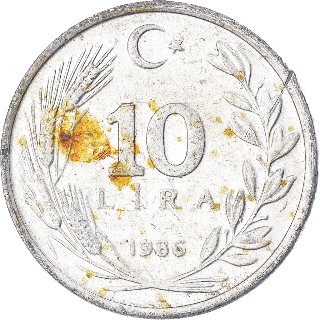Moneda, Turquía, 10 Lira, 1986