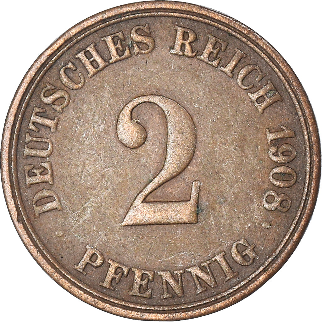 Moneta, NIEMCY - IMPERIUM, 2 Pfennig, 1908