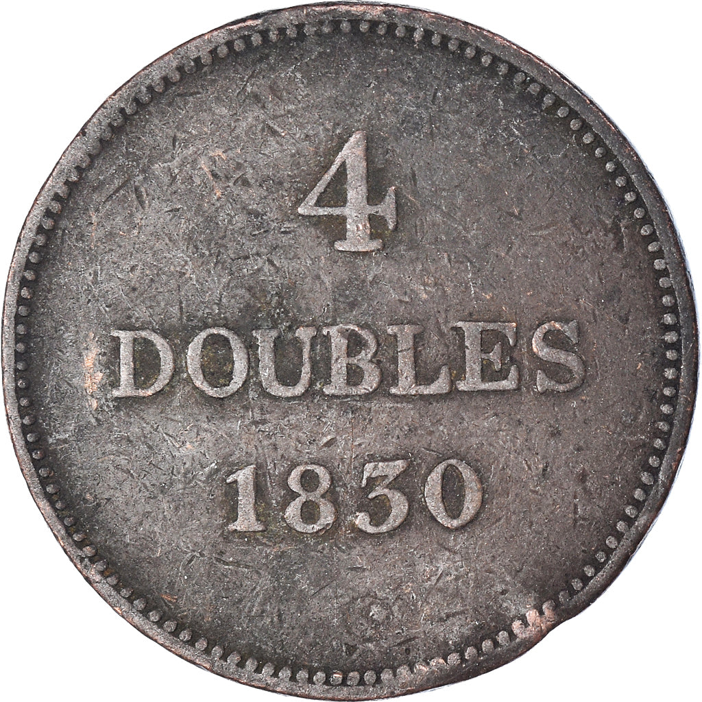Moeda, Guernesey, 4 Doubles, 1830