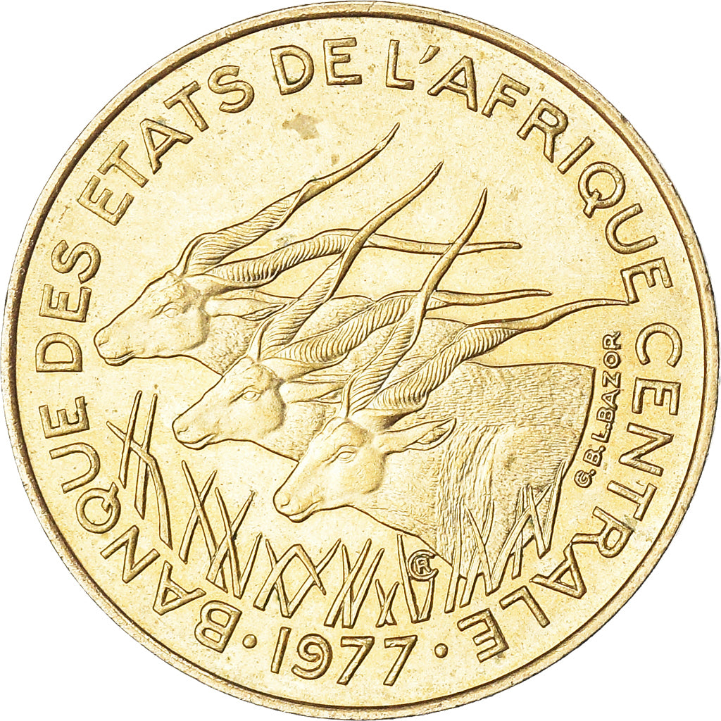 Moneta, Stati dell’Africa centrale, 5 Francs, 1977
