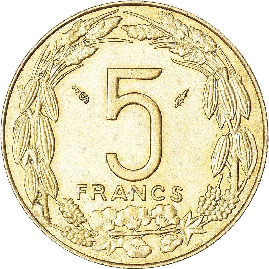 Moneta, Stati dell’Africa centrale, 5 Francs, 1977