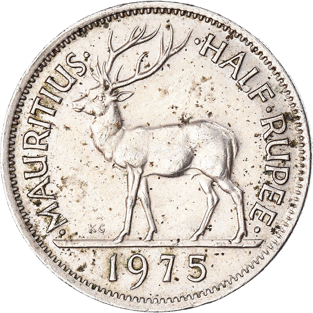 Coin, Mauritius, 1/2 Rupee, 1975