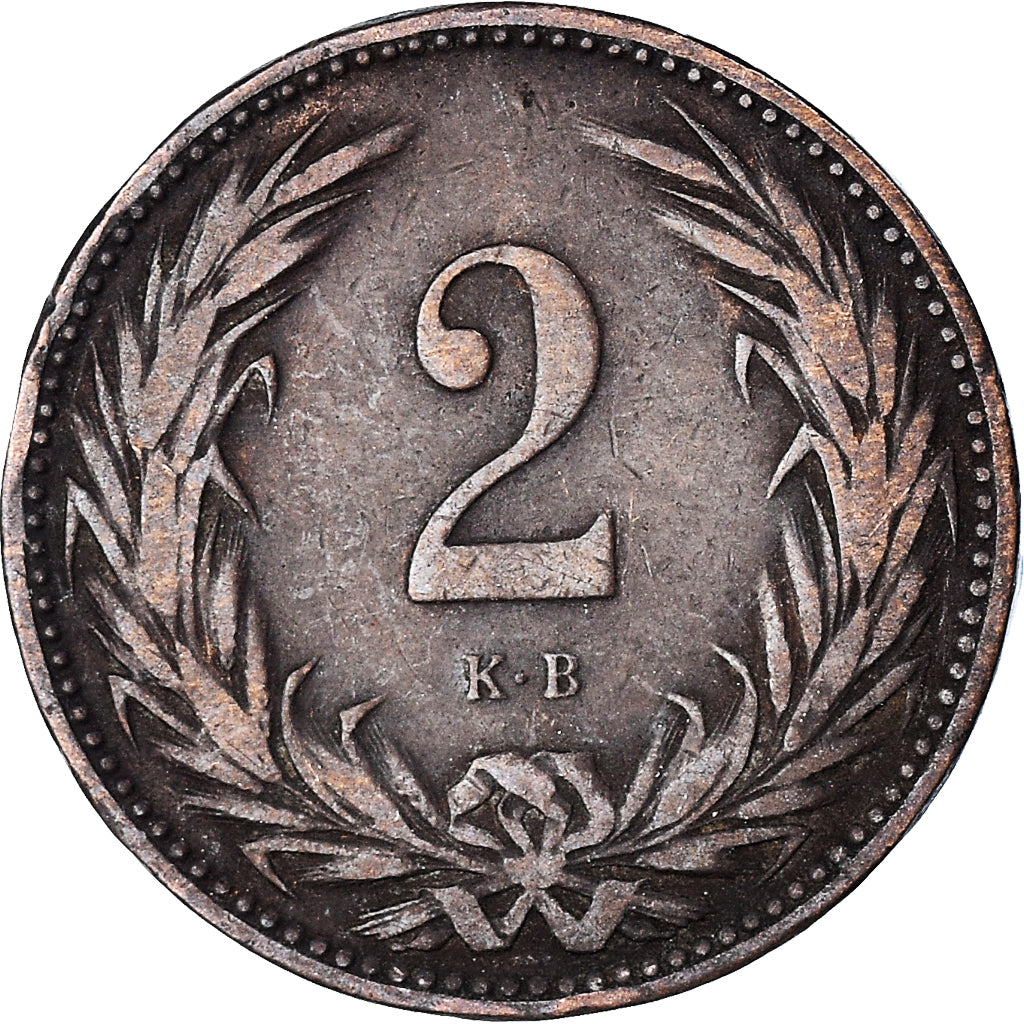 Moneta, Węgry, 2 Filler, 1896