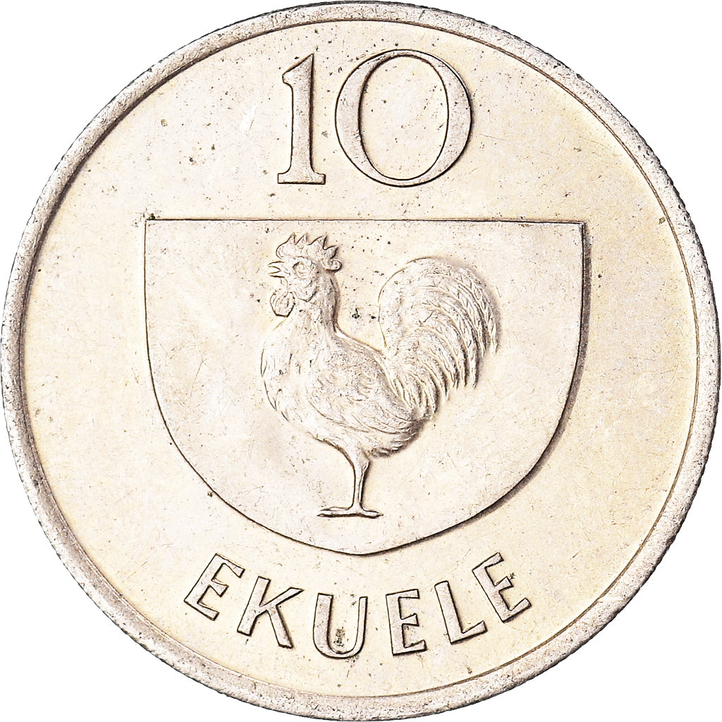 Coin, Equatorial Guinea, 10 Ekuele, 1975