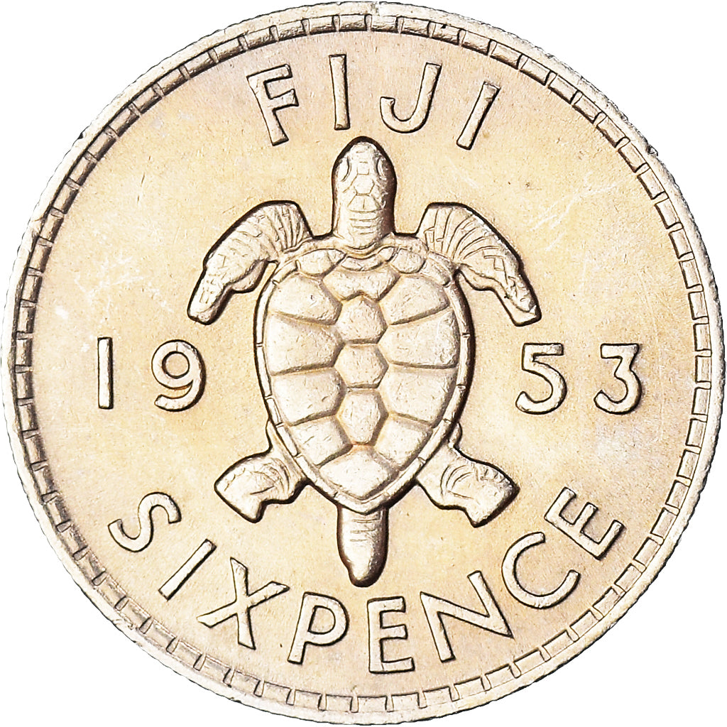 Coin, Fiji, Sixpence, 1953