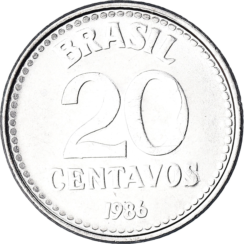 Moneta, Brazylia, 20 Centavos, 1986