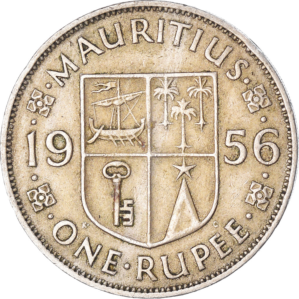Moneta, Mauritius, Rupee, 1956