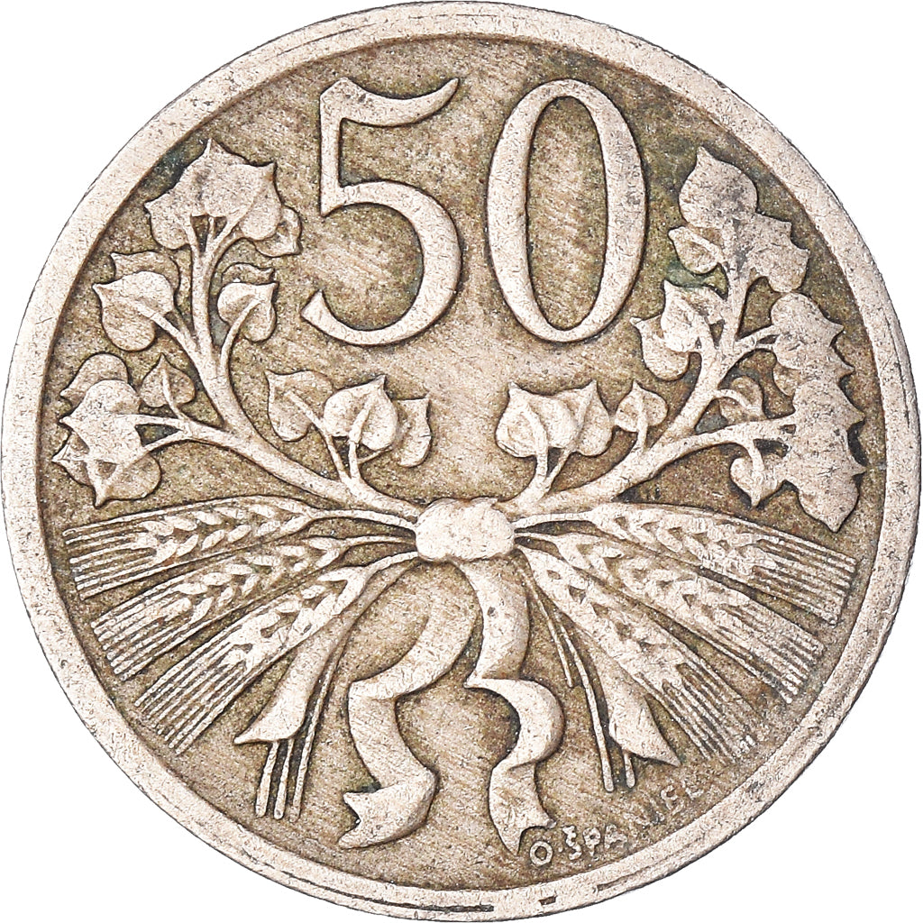 Moeda, Checoslováquia, 50 Haleru, 1922
