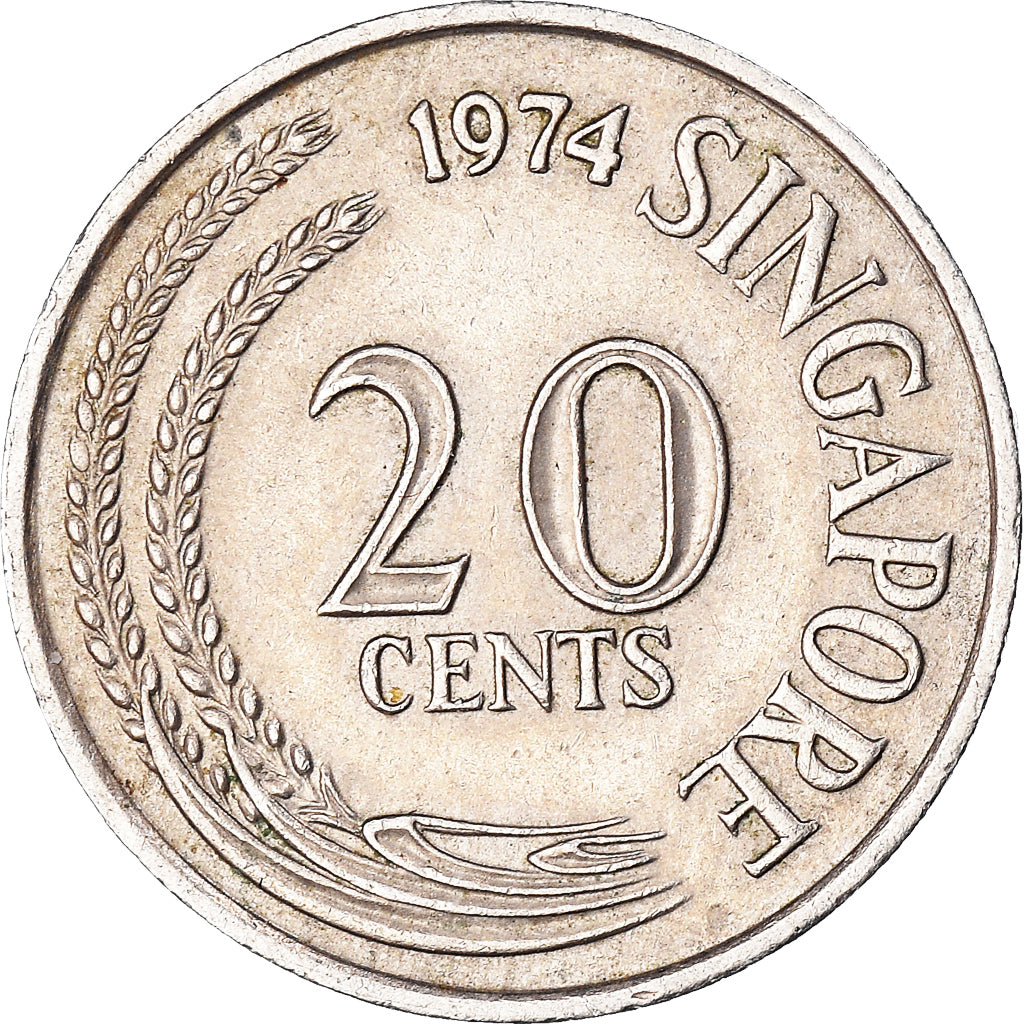 Münze, Singapur, 20 Cents, 1974