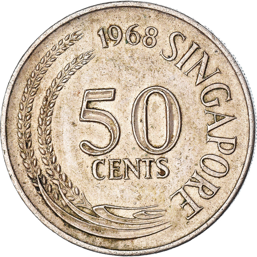 Coin, Singapore, 50 Cents, 1968