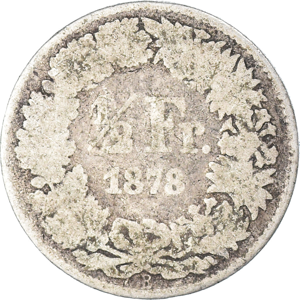 Coin, Switzerland, 1/2 Franc, 1878