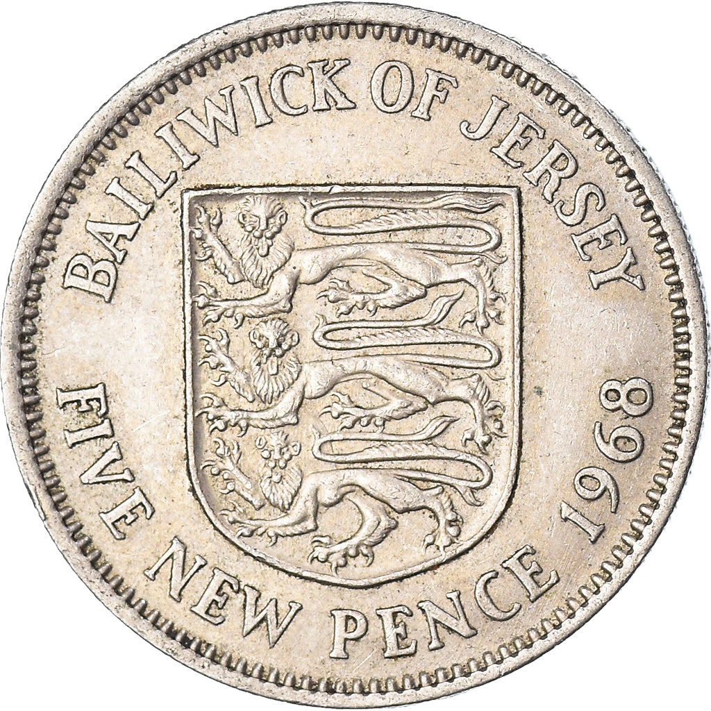 Moneta, Jersey, 5 New Pence, 1968