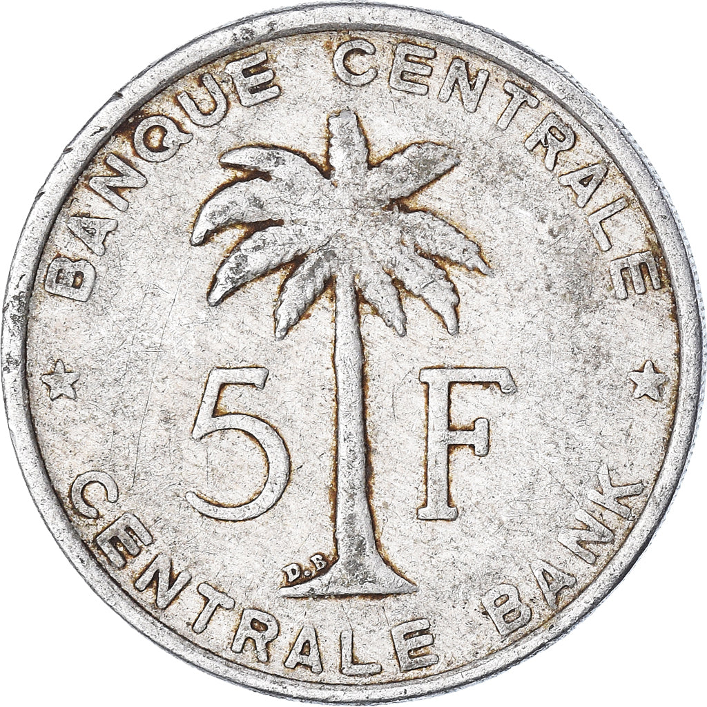 Coin, Belgian Congo, 5 Francs, 1958